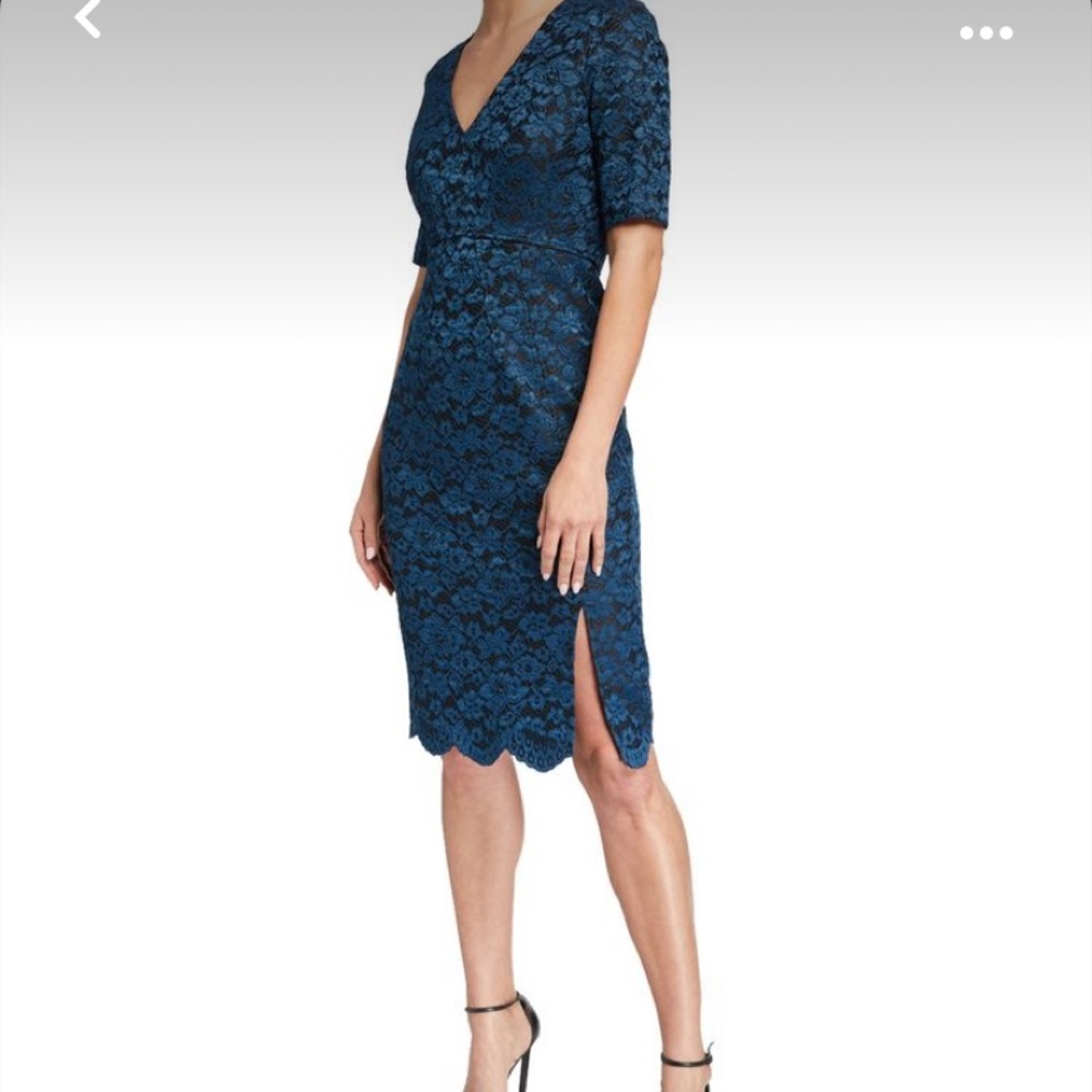 NWT Taylor Bonded Lace Scalloped Dress